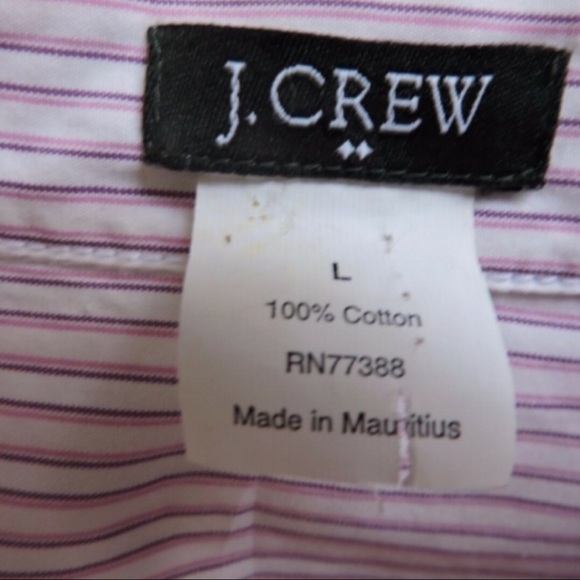 J. Crew Pink White Striped Button Down Shirt L - Picture 5 of 6
